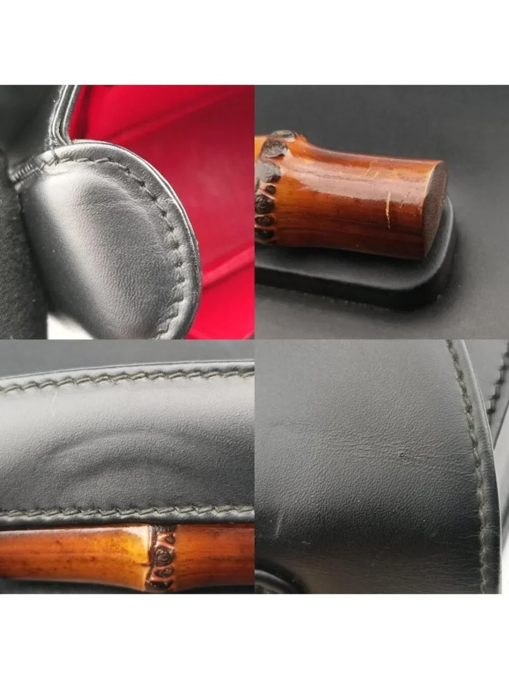 Gucci Bamboo Black Leather Handbag